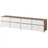 Image de Meuble Tv Xl Havana   225 Cm   4 Portes Abattantes Et 4 Tiroirs   Chêne Et Blanc   De