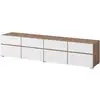 Image de Meuble tv xl havana   225 cm   4 portes abattantes et 4 tiroirs   chêne et blanc   design moderne