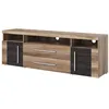 Image de Meuble TV BRAZZA 182 cm   2 portes 2 tiroirs   Noyer satin et niches visibles
