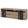 Image de Meuble tv brazza 182 cm   2 portes, 2 tiroirs   noyer satin et niches visibles