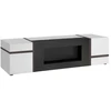 Image de Meuble Tv Criss Avec Cheminée Bio-éthanol   Blanc Brillant   L150 Cm