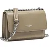 Image de David Jones - Petit Sac Bandoulière Femme - Mini Besace Cuir PU Rigide - Sac Chaînes Porté Epaule - Pochette Soirée - Beige