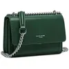 Image de David Jones - Petit Sac Bandoulière Femme - Mini Besace Cuir PU Rigide - Sac Chaînes Porté Epaule - Pochette Soirée - Vert