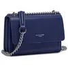 Image de David Jones - Petit Sac Bandoulière Femme - Mini Besace Cuir PU Rigide - Sac Chaînes Porté Epaule - Pochette Soirée - Bleu