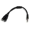 Image de Câble audio - VSHOP - 3.5 mm vers 2 x 3.5 mm - Doubleur de prise jack - Connecte 2 casques - Noir