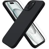 Image de Coque Pour Iphone 15 Silicone Noir + Verre Trempe Little Boutik®