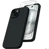 Image de Coque Pour iPhone 15 Silicone Noir + 2 Verres Trempes Little Boutik®