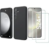 Image de Coque Pour Samsung Galaxy S24 Plus Silicone Noir + 2 Verres Trempes Little Boutik©