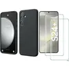 Image de Coque Pour Samsung Galaxy S24 Plus Silicone Noir + 2 Verres Trempes Little Boutik©