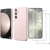 Image de Coque Pour Samsung Galaxy S24 Plus Silicone Rose + 2 Verres Trempes Little Boutik©