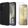 Image de Coque Pour Samsung Galaxy S24 Silicone Noir + 2 Verres Trempes Little Boutik©