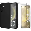 Image de Coque Pour Samsung Galaxy S24 Silicone Noir + 2 Verres Trempes Little Boutik©