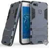 Image de Housse Etui Coque Rigide Anti Choc Pour Huawei Y6 Pro (2017) + Verre Trempe - Bleu Fonce