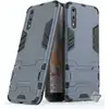Image de Housse Etui Coque Rigide Anti Choc Pour Huawei P20 + Verre Trempe - Bleu Fonce