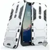 Image de Housse Etui Coque Rigide Anti Choc Pour Nokia 6.1 Plus (2019) + Verre Trempe - Argent