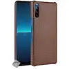 Image de Housse Etui Coque Rigide Simili Cuir Crocodile Pour Sony Xperia L4 + Film Ecran - Marron