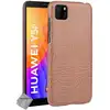 Image de Housse Etui Coque Rigide Simili Cuir Crocodile Pour Huawei Y5p + Verre Trempe - Marron