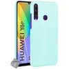 Image de Coque rigide simili cuir crocodile pour Huawei Y6p + film ecran - BLEU CLAIR