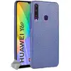 Image de Housse Etui Coque Rigide Simili Cuir Crocodile Pour Huawei Y6p + Film Ecran - Bleu Fonce