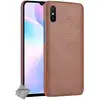 Image de Housse Etui Coque Rigide Simili Cuir Crocodile Pour Xiaomi Redmi 9a + Verre Trempe - Marron