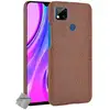 Image de Housse Etui Coque Rigide Simili Cuir Crocodile Pour Xiaomi Redmi 9c + Verre Trempe - Marron