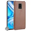 Image de Coque rigide simili cuir crocodile pour Xiaomi Redmi Note 9 Pro + film ecran - MARRON