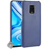Image de Housse Etui Coque Rigide Simili Cuir Crocodile Pour Xiaomi Redmi Note 9 Pro + Verre Trempe - Bleu Fonce