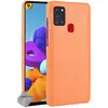 Image de Housse Etui Coque Rigide Simili Cuir Crocodile Pour Samsung Galaxy A21s + Film Ecran - Orange