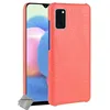 Image de Coque rigide simili cuir crocodile pour Samsung Galaxy A41 + film ecran - ROUGE