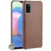 Image de Coque rigide simili cuir crocodile pour Samsung Galaxy A41 + film ecran - MARRON