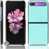 Image de Housse Etui Coque Rigide Simili Cuir Crocodile Pour Samsung Galaxy Z Flip / Z Flip 5g - Bleu Clair