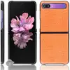 Image de Housse Etui Coque Rigide Simili Cuir Crocodile Pour Samsung Galaxy Z Flip / Z Flip 5g - Orange