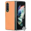 Image de Housse Etui Coque Rigide Simili Cuir Crocodile Pour Samsung Galaxy Z Fold 3 5g - Orange