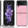 Image de Housse Etui Coque Rigide Simili Cuir Crocodile Pour Samsung Galaxy Z Flip 3 5g - Rose