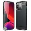 Image de Housse Etui Coque Silicone Gel Carbone Pour Apple Iphone 13 Pro Max + Verre Trempe - Noir
