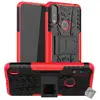 Image de Housse Etui Coque Rigide Anti Choc Pour Motorola Moto E7i Power + Verre Trempe - Rouge