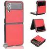 Image de Housse Etui Coque Rigide Simili Cuir Avant Et Arrière Pour Samsung Galaxy Z Flip 4 5g - Rouge