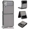 Image de Housse Etui Coque Rigide Simili Cuir Avant Et Arrière Pour Samsung Galaxy Z Flip 4 5g - Gris
