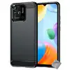 Image de Coque Pour Xiaomi Redmi 10c - Housse Etui Silicone Gel Carbone + Verre Trempe - Noir