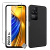 Image de Coque Pour Xiaomi Poco F4 5g - Housse Etui Silicone Gel Fine + Verre Trempe - Noir