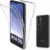 Image de Coque Pour Samsung Galaxy A14 5g - Housse Etui Silicone Gel 360 Integrale + Film Ecran - Transparent