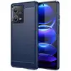 Image de Coque Pour Xiaomi Redmi Note 12 Pro+ Plus 5g - Housse Etui Silicone Gel Carbone + Verre Trempe - Bleu Fonce