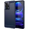 Image de Coque Pour Xiaomi Poco X5 Pro 5g / Redmi Note 12 Pro 5g - Housse Etui Silicone Gel Carbone + Verre Trempe - Bleu Fonce