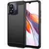 Image de Coque Pour Xiaomi Redmi 12c / Redmi 11a / Poco C55 - Housse Etui Silicone Gel Carbone + Film Ecran - Noir