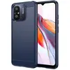 Image de Coque Pour Xiaomi Redmi 12c / Redmi 11a / Poco C55 - Housse Etui Silicone Gel Carbone + Film Ecran - Bleu Fonce
