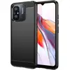 Image de Coque Pour Xiaomi Redmi 12c / Redmi 11a / Poco C55 - Housse Etui Silicone Gel Carbone + Verre Trempe - Noir