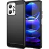 Image de Coque Pour Xiaomi Redmi Note 12 4g - Housse Etui Silicone Gel Carbone + Verre Trempe - Noir