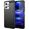 Image de Coque pour Xiaomi Redmi Note 12 4G - housse etui silicone gel carbone + verre trempe - NOIR