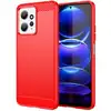 Image de Coque Pour Xiaomi Redmi Note 12 4g - Housse Etui Silicone Gel Carbone + Verre Trempe - Rouge