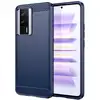 Image de Coque Pour Xiaomi Poco F5 Pro 5g / Redmi K60 / K60 Pro - Housse Etui Silicone Gel Carbone + Verre Trempe - Bleu Fonce